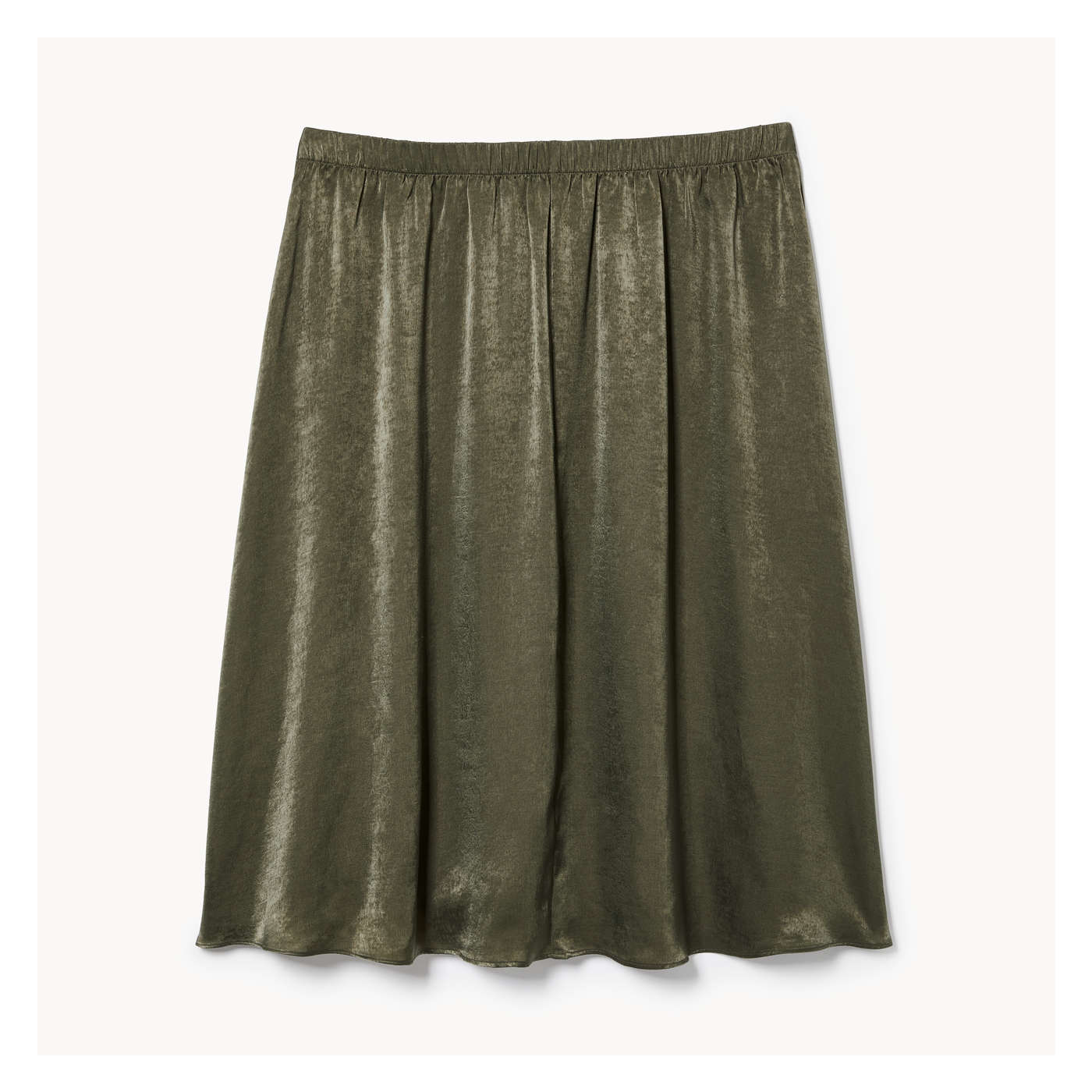 Women Satin Midi Skirt